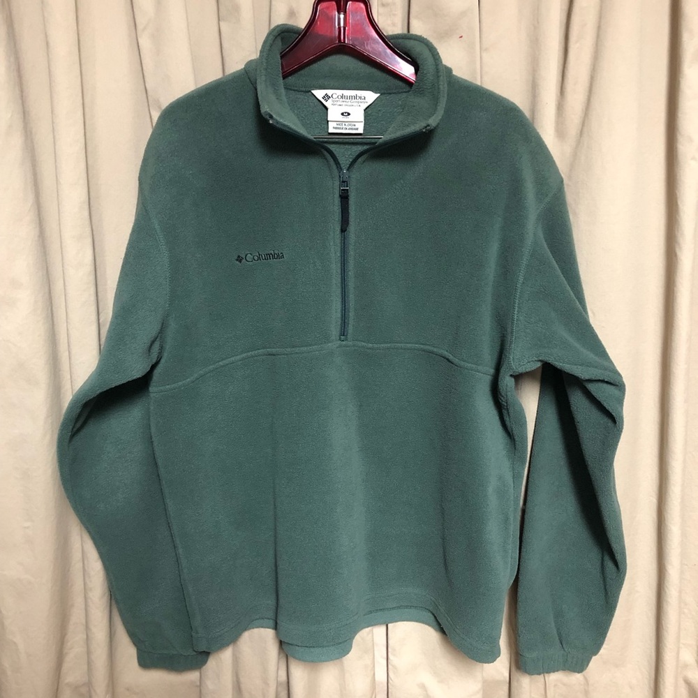 Columbia 1/4 Zip Green Fleece Pullover Med